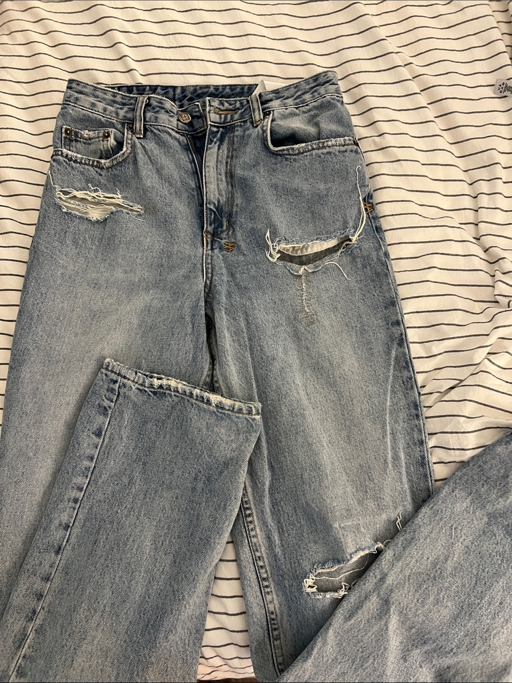 Ksubi Light Blue Distressed Relaxed Jeans